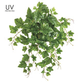 19" UV Protected PVC Grape Leaf Bush Green Indoor or Outdoor
