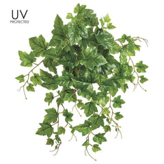 19" Artificial UV Protected PVC Grape Leaf Bush Green 24 Silk Plants Canada
