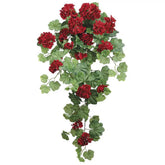 38 Inch Artificial Silk Red Geranium Trailing Ivy