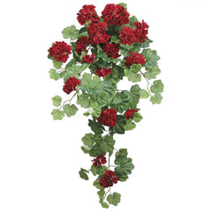 38 Inch Artificial Silk Red Geranium Trailing Ivy