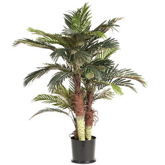 4ft artificial Phoenix palm tree in black pot.