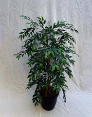 4 Foot Artificial Silk Smilax Tree Custom Made on Natural Wood