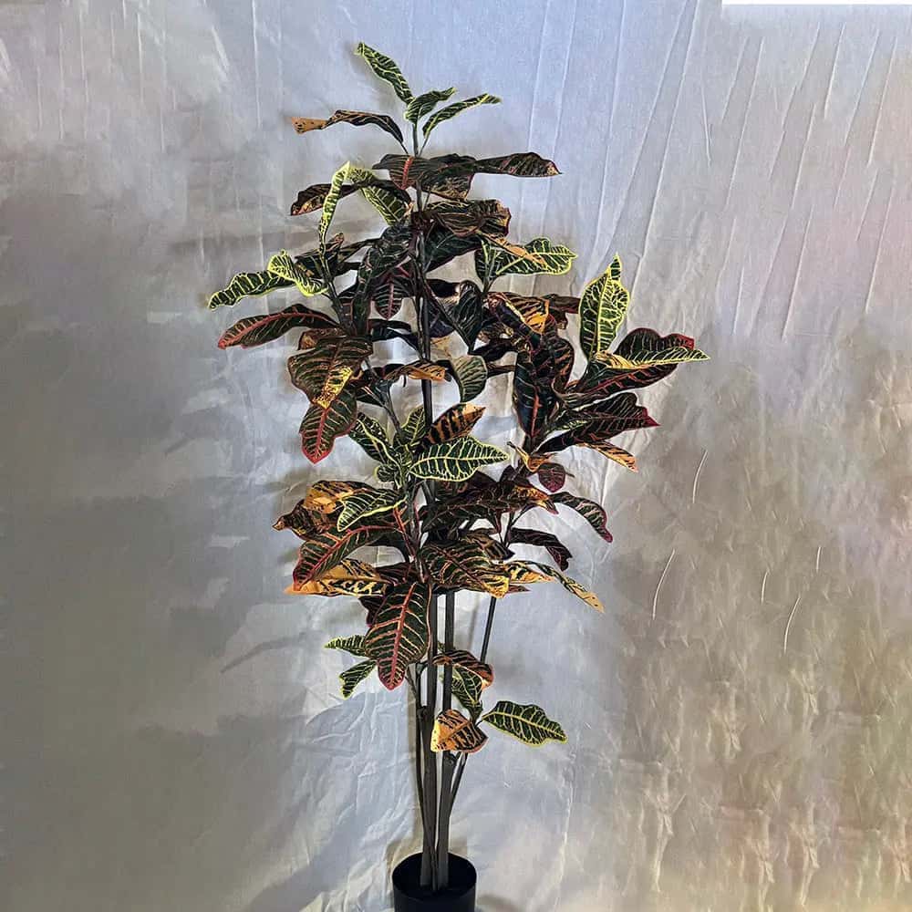Artificial Croton Plant – 5ft Vibrant & Realistic Tropical Decor