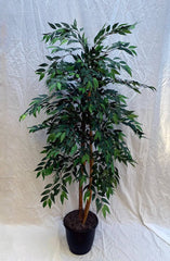 5 Foot Artificial Silk Smilax Tree Custom Made on Natural Wood