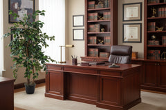 54 inch artificial silk camellia tree custom made on wood in an office setting