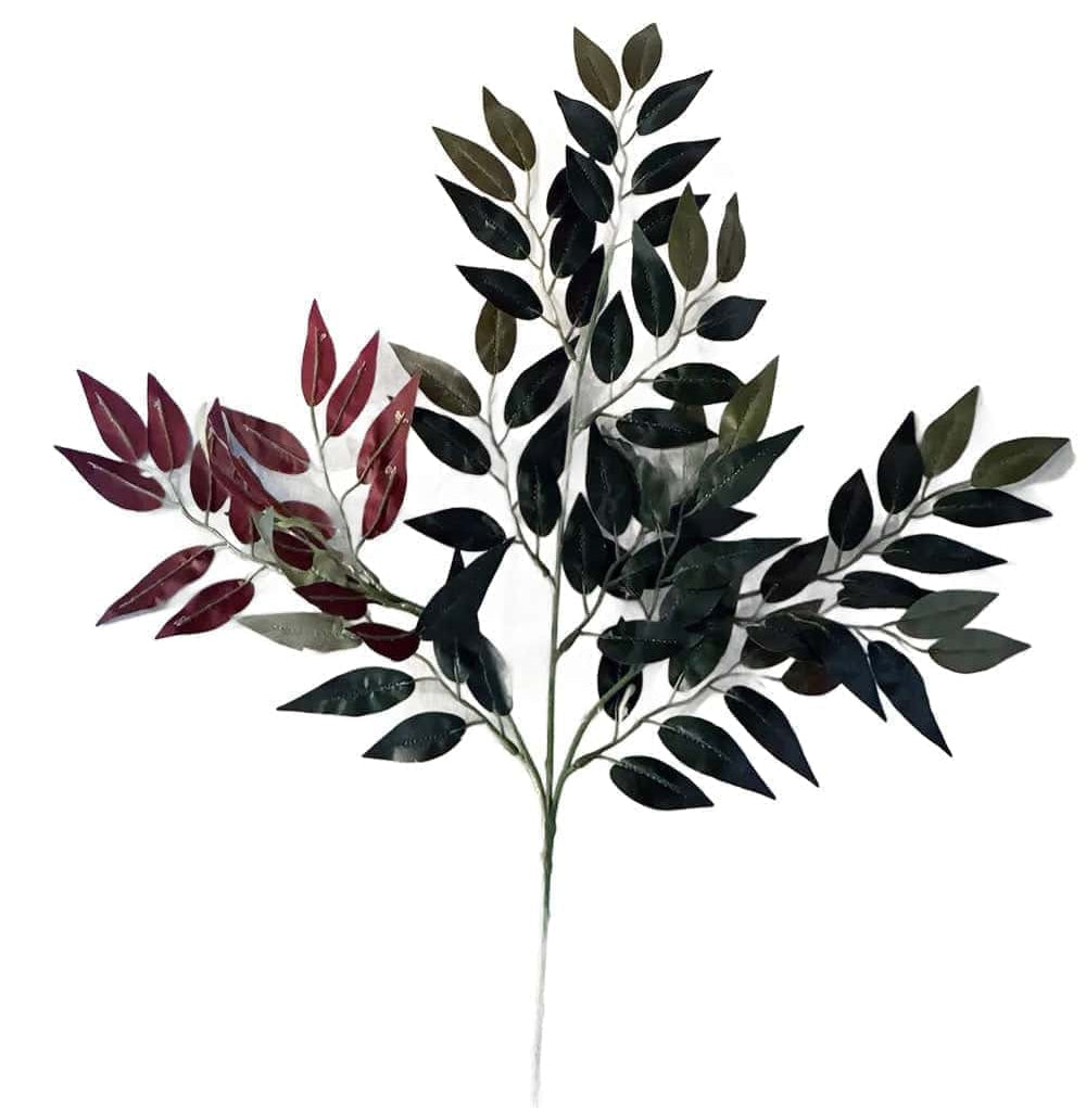 26 Inch Artificial Silk Smilax Branch with realistic green and burgundy foliage