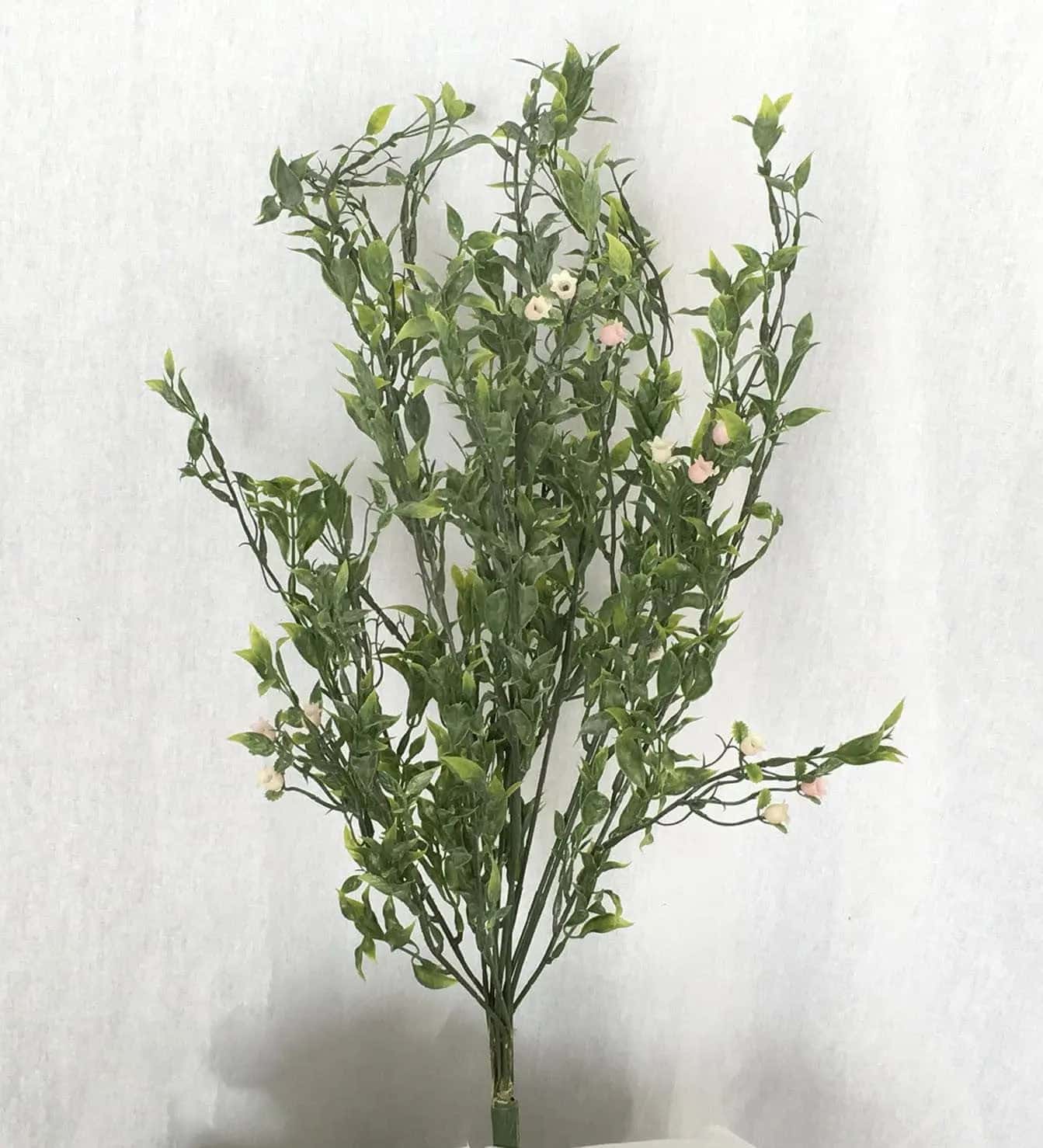 20 inch Artificial PVC Green Bush with Pink Flowers 19 Silk Plants Canada