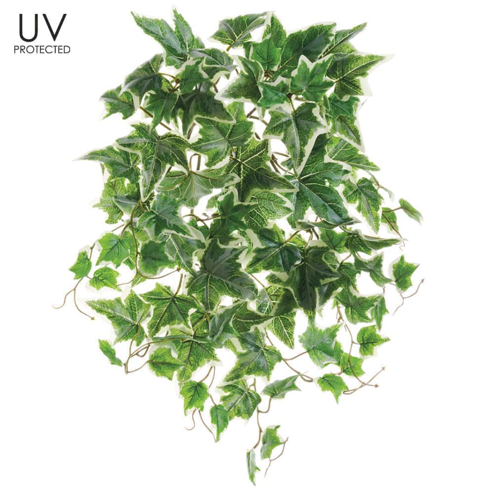 19" Artificial UV Protected Ivy Bush Green Cream