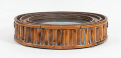 Set of 3 Oval Bamboo Serving Trays with Brass Rings