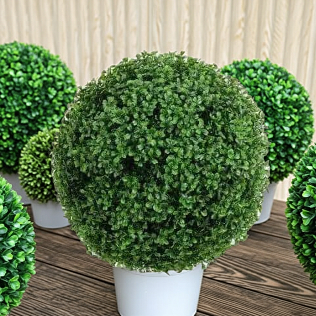 13 inch Artificial PVC Boxwood Topiary Ball For In and Outdoor
