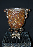 14 inch Chocolate Brown Metal Container with Stand