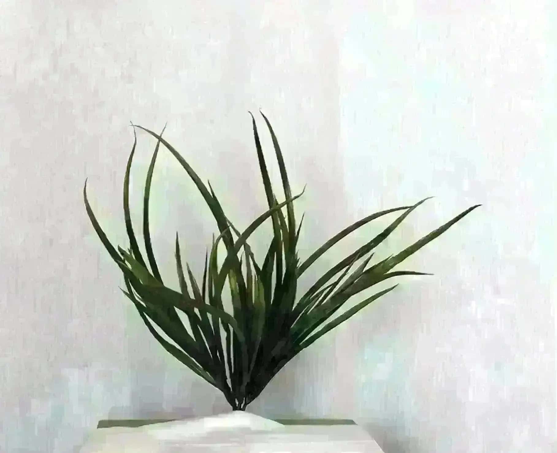 16 inch Artificial PVC Onion Grass Bush Brown Green - Silk Plants Canada