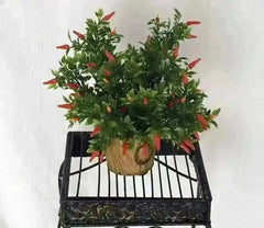 Artificial PVC Mini Chili Red and Orange Pepper Bush Plant - Silk Plants Canada