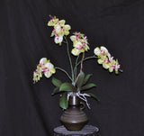Artificial Silk All Yellow Orchid in Ceramic Jug | Silk Plants Canada