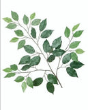 Artificial Silk Ficus or Fig Branch Green Leaves