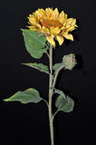 36 inch Artificial Silk Giant Sunflower Branch w Bud
