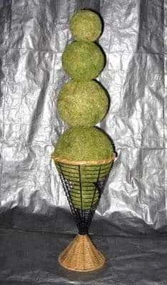 Artificial Topiary Cone Moss Balls x5 Arranged Silk Plants Canada