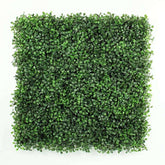 UV-rated boxwood mat or panel for indoor/outdoor privacy.