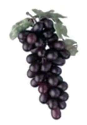 Artificial PVC Oval Grape Bunch Bordeaux Color Artificial Fruit