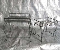 Metal Plant Stands Square Set of 2 Silk Plants Canada