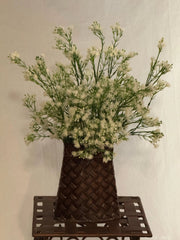 19" Mini Dandelion Arranged in a Metal Vase with Decorative Floral Design Silk Plants Canada
