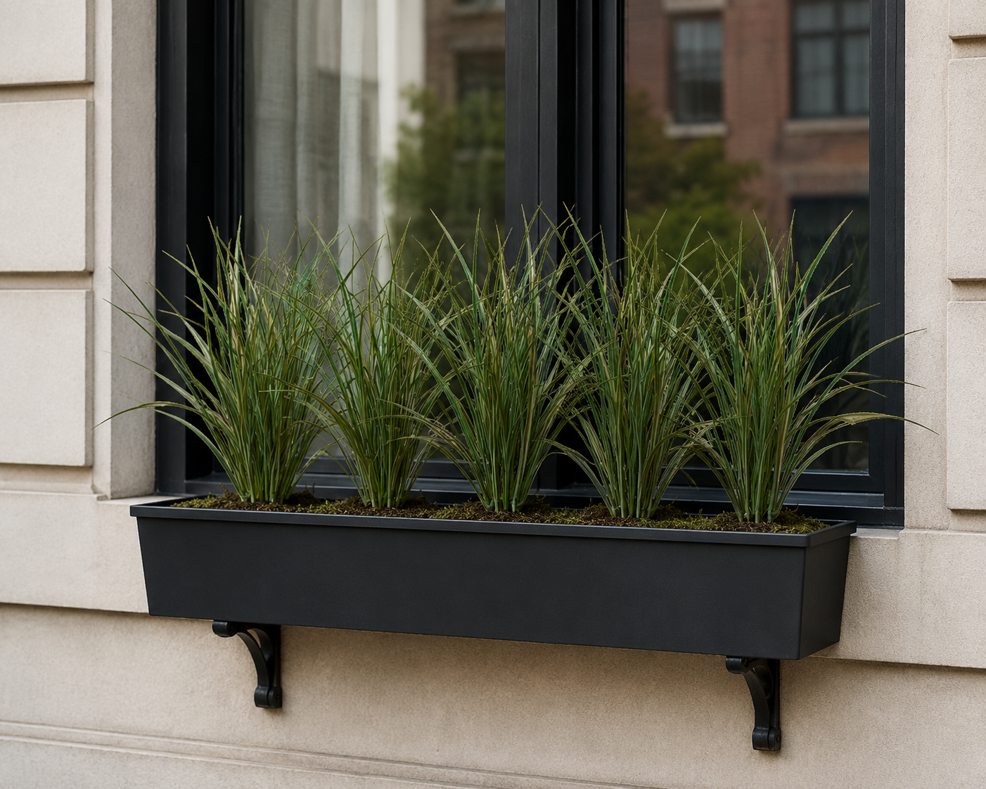 19 inch pvc ontion grass in a window planter box