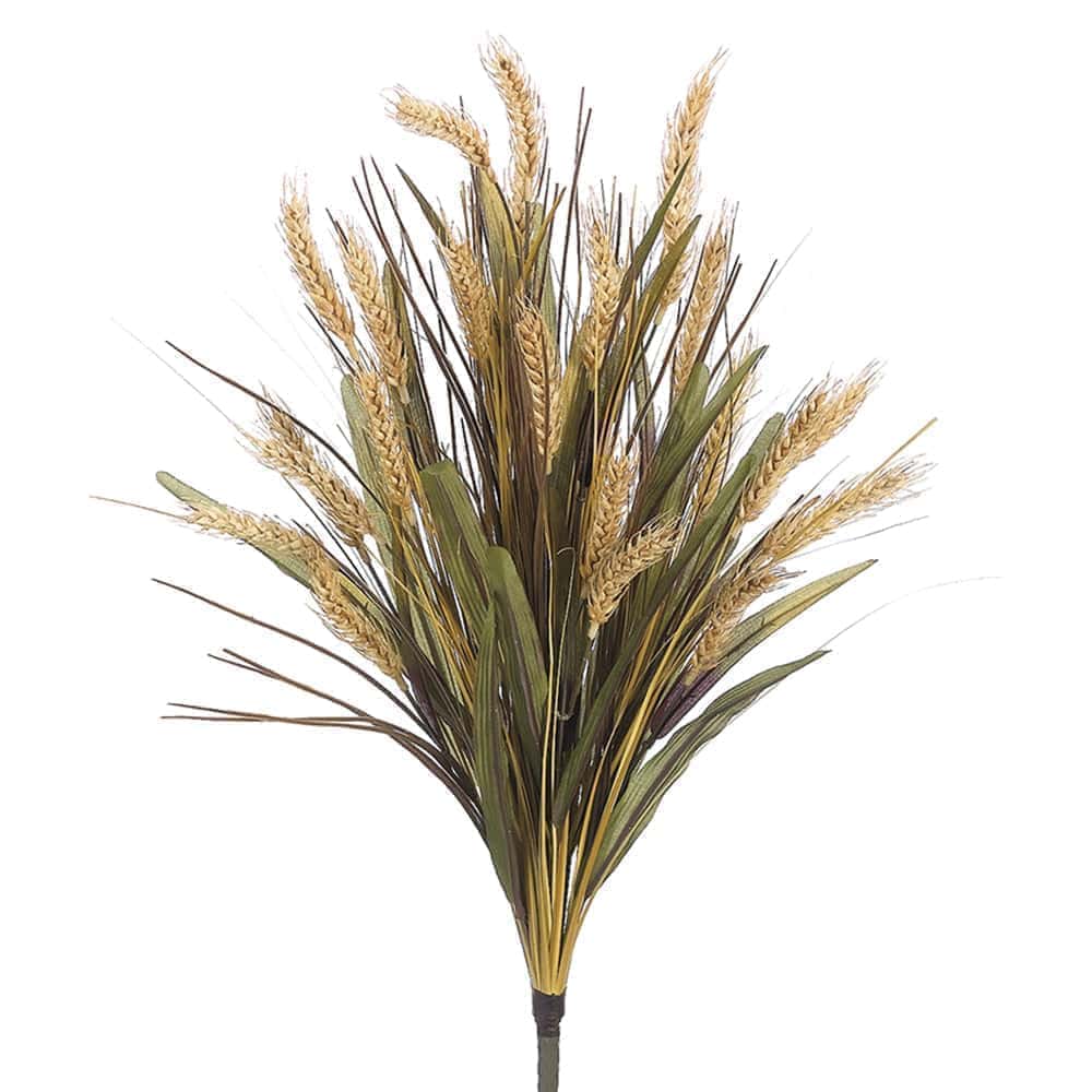 26 inch PVC Wheat Bush x 18 Beige Tan Silk Plants Canada