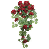 38 inch Artificial Silk Geranium Ivy Red - HANGING PLANT FOR HOME & OFFICE