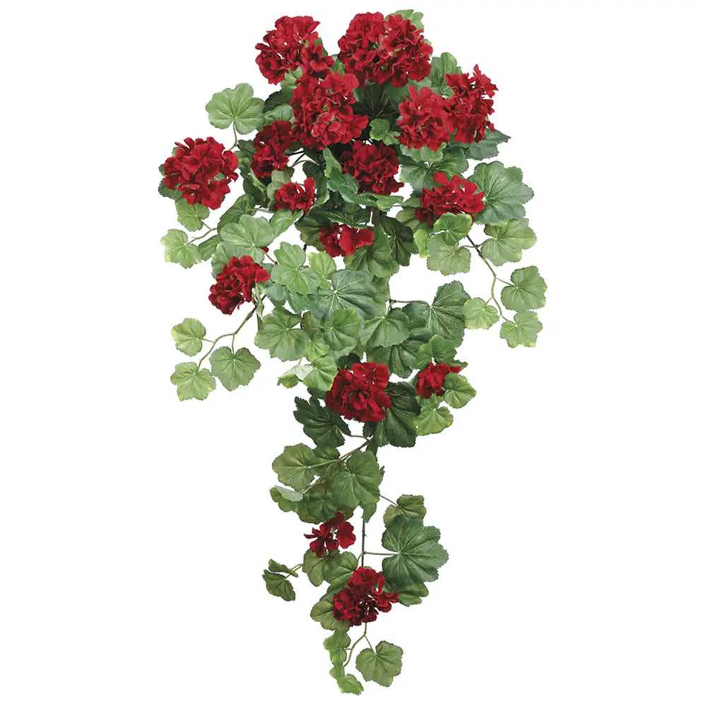 38 Inch Artificial Silk Red Geranium Trailing Ivy