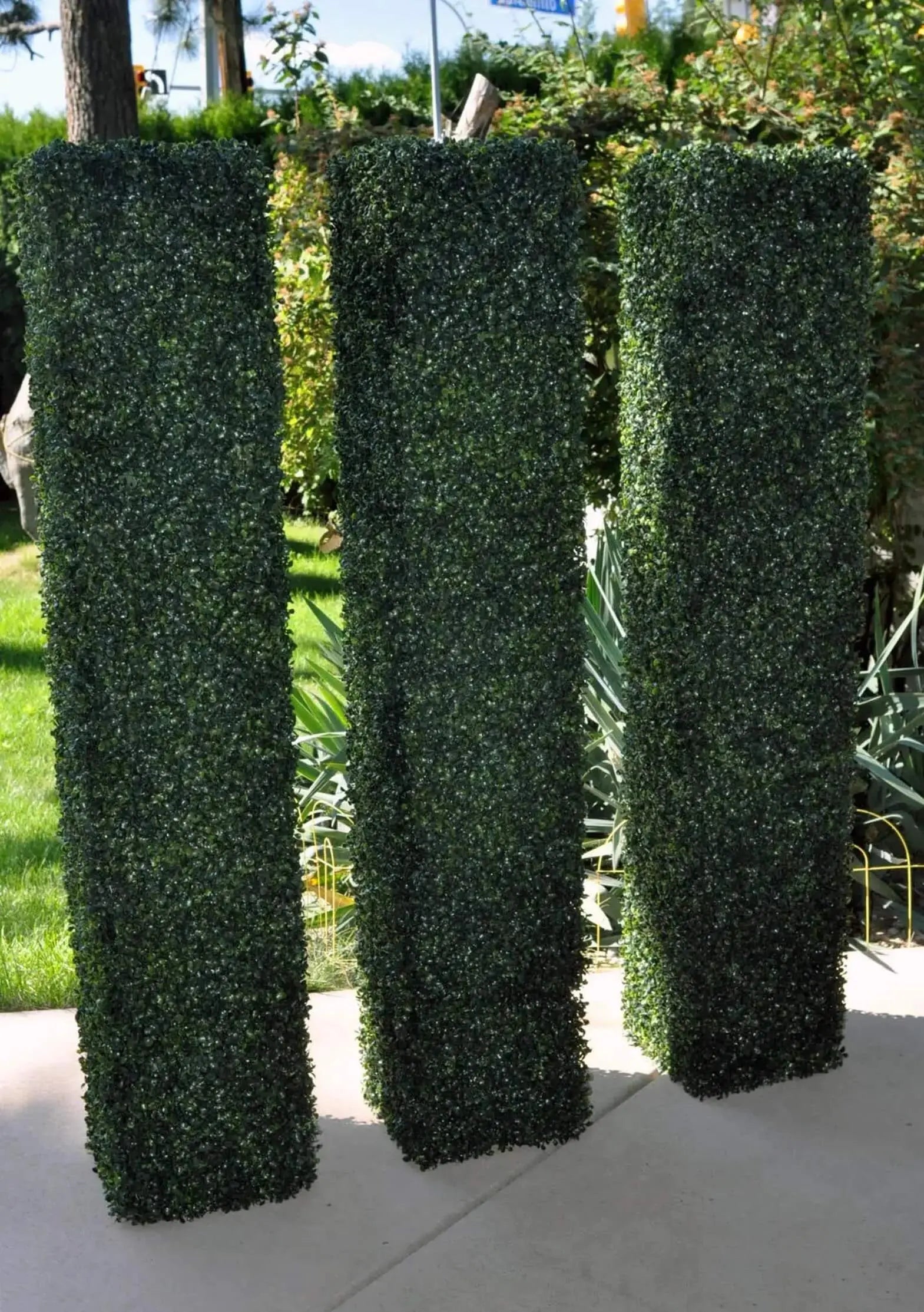 5 Foot Artificial PVC UV Rated Boxwood Column Hedge for Privacy Silk Plants Canada