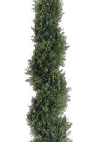 6 Foot Artificial PVC Cedar Spiral Topiary for Indoor and Outdoor Close Up of Top Silk Plants Canada