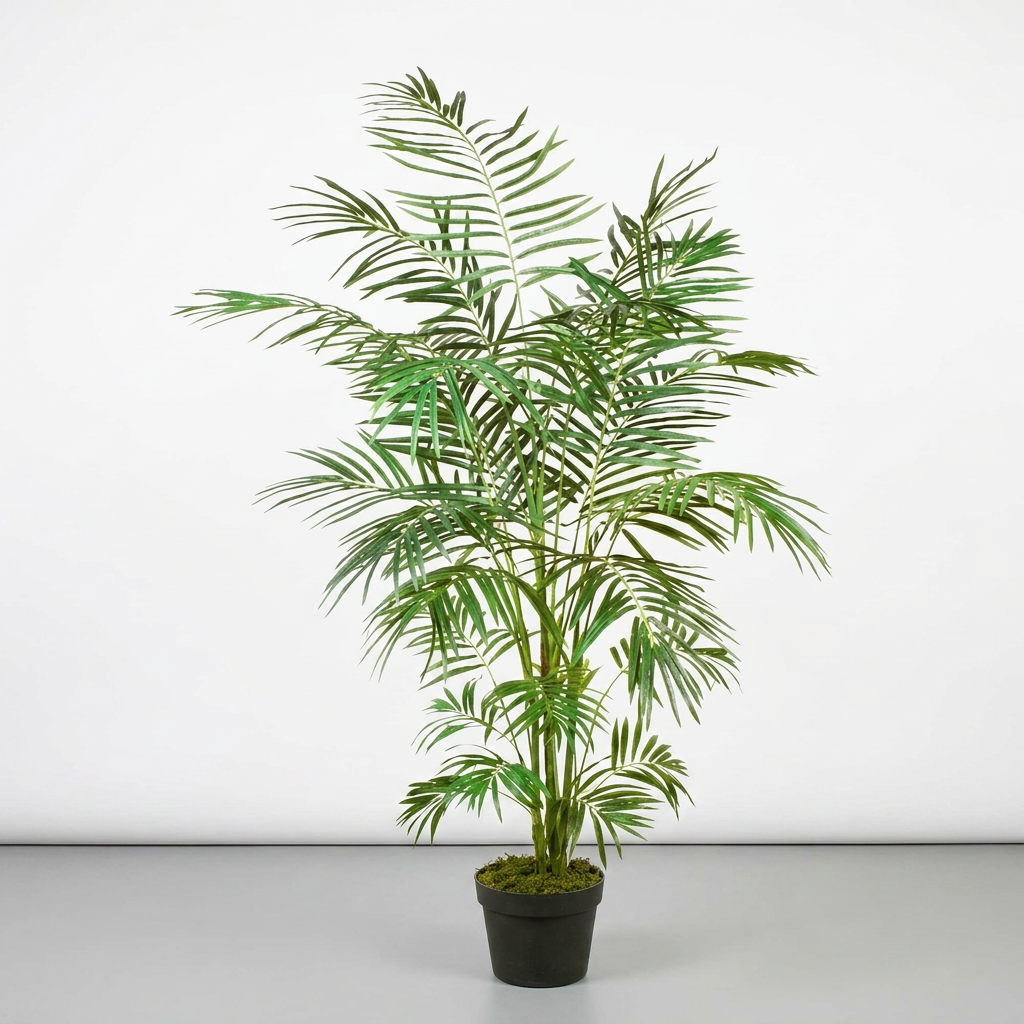 6 Foot Artificial Artificial Silk Areca Palm Tree placed in a neutral background