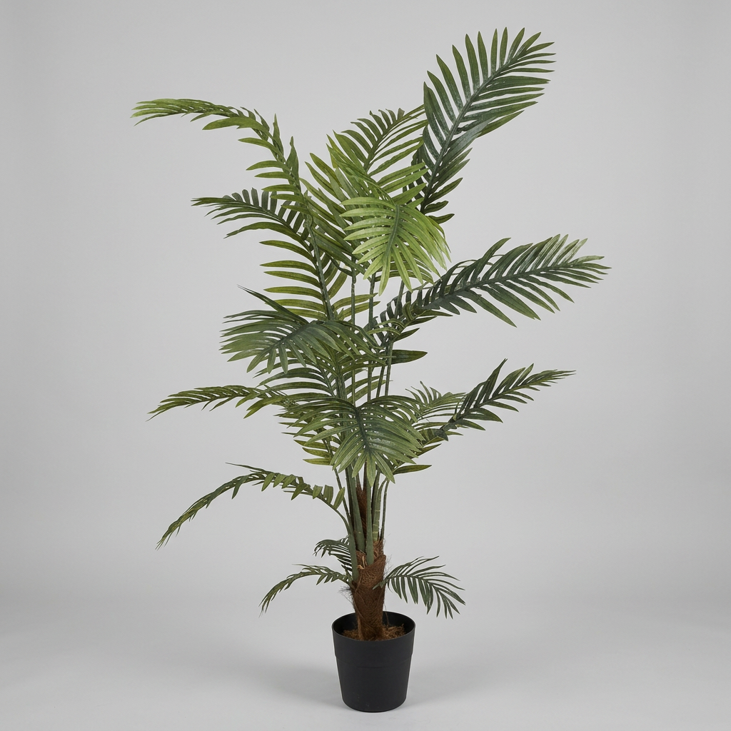 6 Foot Silk Artificial Areca Palm Tree –  (15 Leaves) with white background