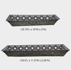 Set of 2 Decorative Rectangular Metal Trays for Serving or Containers  Silk Plants Canada