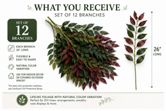 Set of 12 26 Inch Artificial Silk Smilax Branches for DIY greenery projects