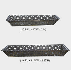 Set of 2 Decorative Rectangular Metal Trays for Serving or Containers  Silk Plants Canada