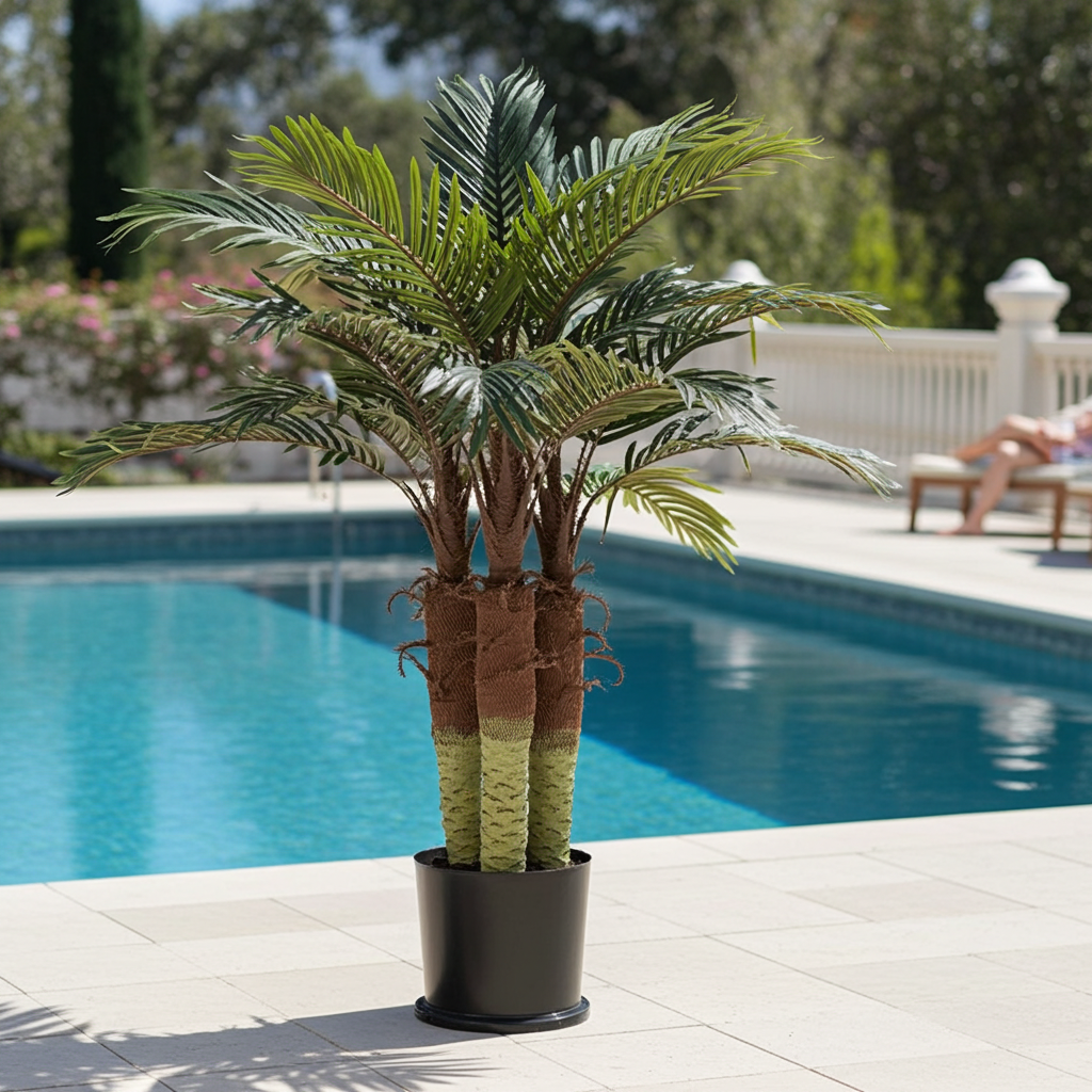4' Artificial Phoenix Palm Tree - Indoor/Outdoor Decor Giving that Tropical Feel to an Outdoor Pool Silk Plants Canada