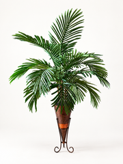 48 Inch Artificial Areca Palm on Natural Bamboo in Copper Cone Container