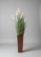 arrangement with 16 blooms in faux leather metal floor vase