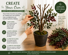 Artificial Smilax branches being arranged for a DIY artificial tree or greenery project