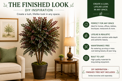 DIY artificial tree inspiration using Smilax branches in a residential living room