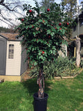 Artificial Trees-10 Foot Artificial Silk Apple Tree on Wood with Red Apples-Silk Plants Canada