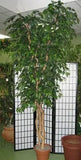 Artificial Trees-12 Foot Artificial Silk Ficus Tree Custom Made on Natural Wood with Green Leaves-Silk Plants Canada