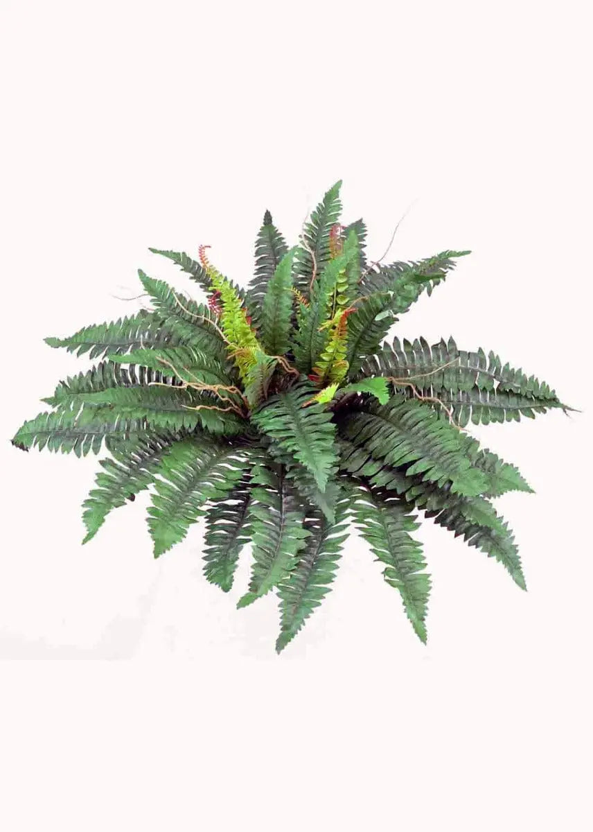 18 inch Artificial Silk Boston Fern Two Tone Green with Tendrils Silk Plants Canada
