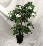 3 Foot Artificial Silk Ming Aralia Tree  on Natural Wood Silk Plants Canada