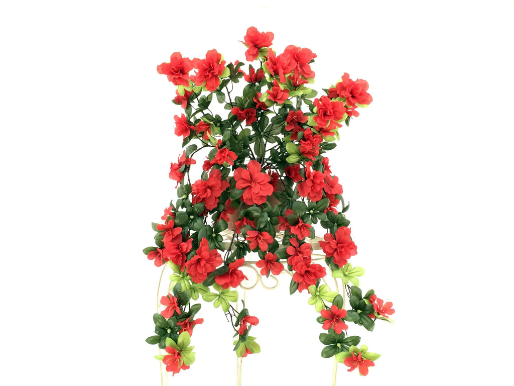 32 inch Artificial Silk Azalea Ivy Trailing Bush Vine Red