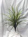 35 inch Artificial Plastic Grass Bush Green Red | Silk Plants Canada