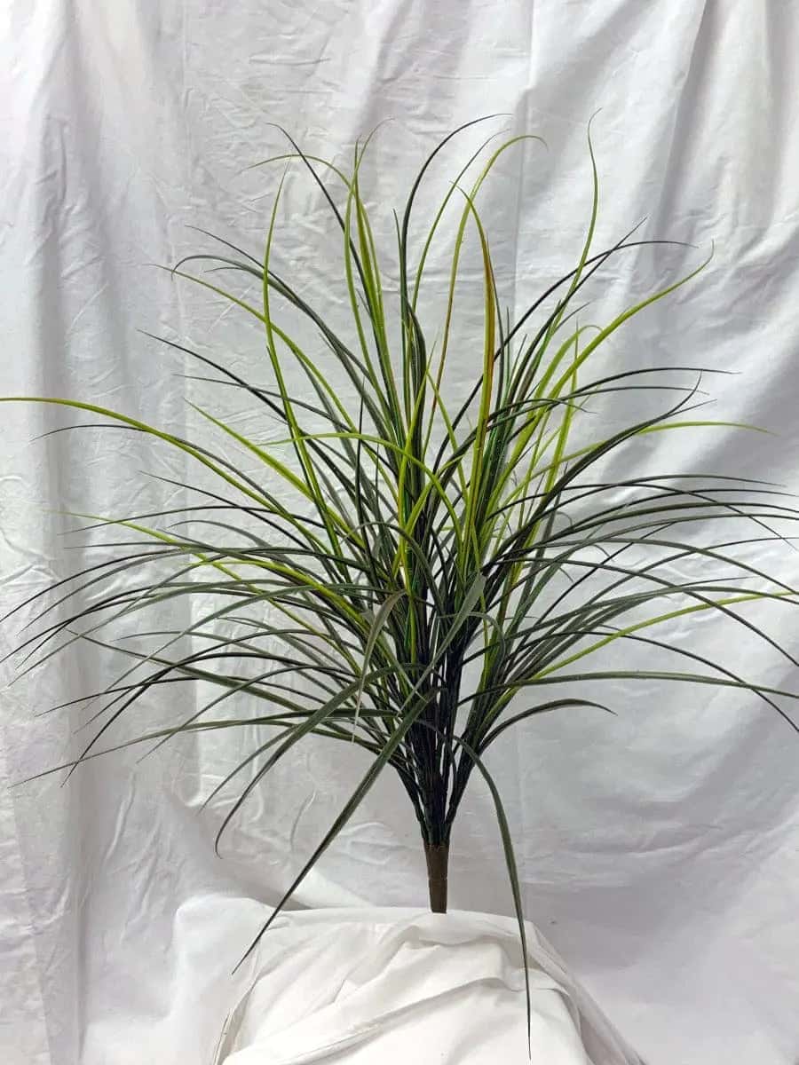 35 inch Artificial Plastic Grass Bush Medium Green Red for Indoor and Outdoor-N Silk Plants Canada