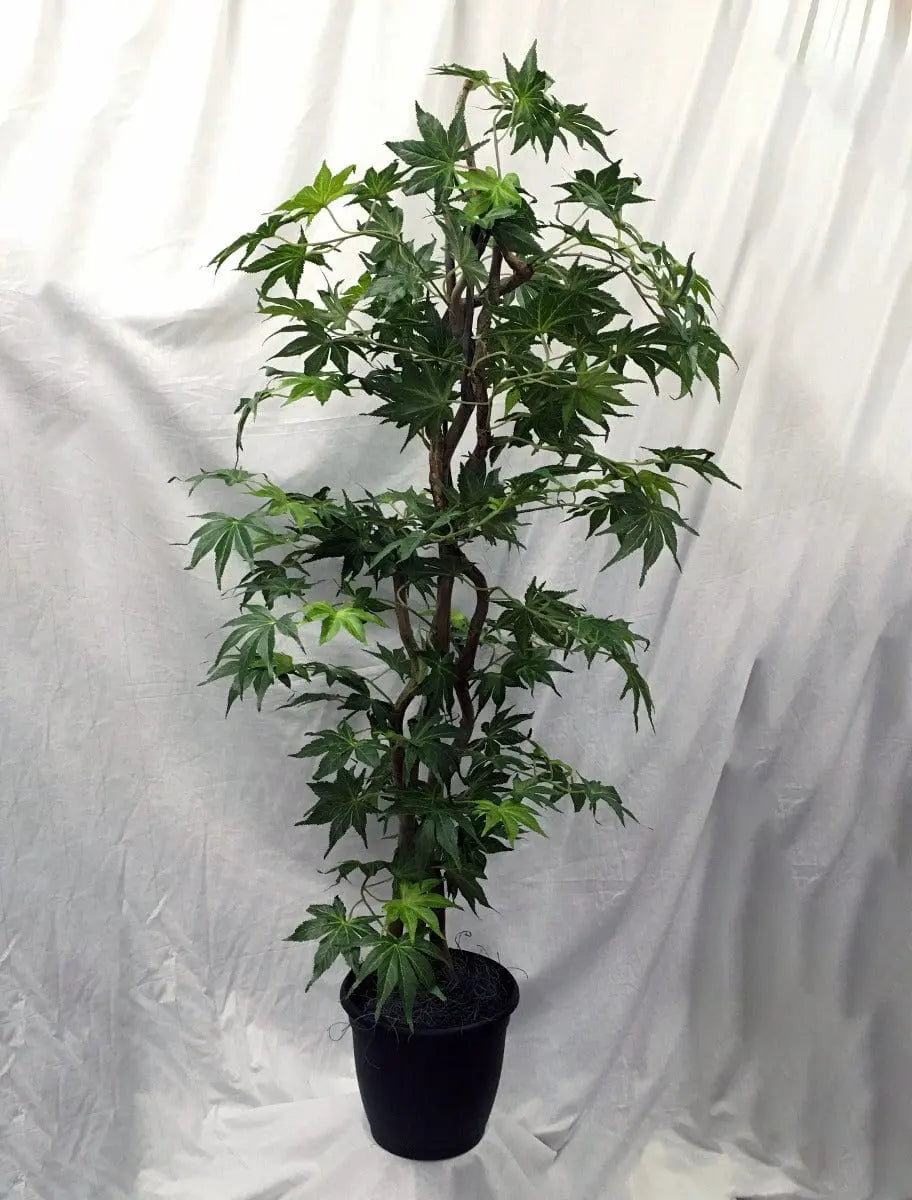 48 inch Artificial Silk Japanese Maple Tree on Natural Wood-Marijuana Tree Silk Plants Canada