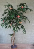 64 inch Artificial Silk Peach Tree with Peaches  on Natural Wood Silk Plants Canada